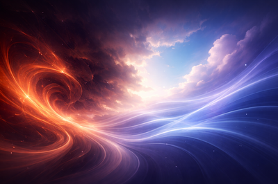 Abstract visualization of anxiety transforming into calm